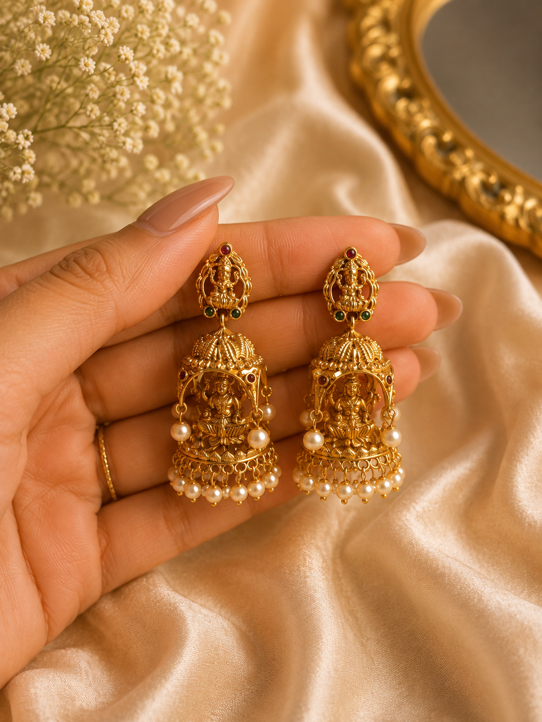 Divine Lakshmi Jhumka Earrings