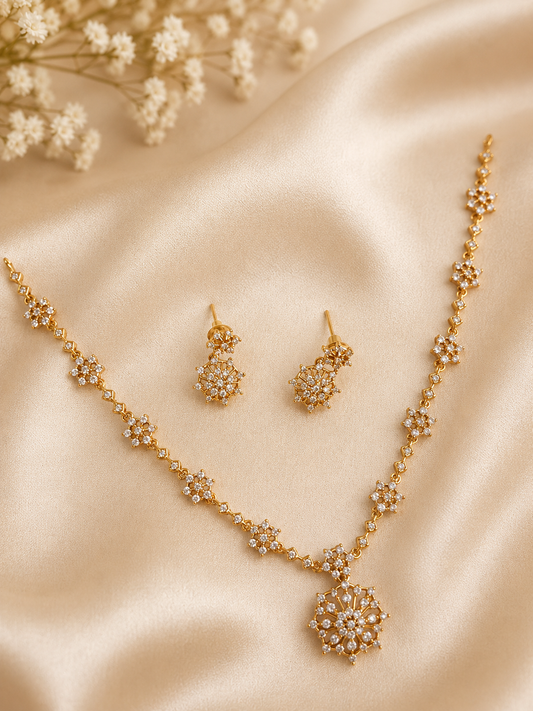 Celestial Bloom Diamond Necklace Set