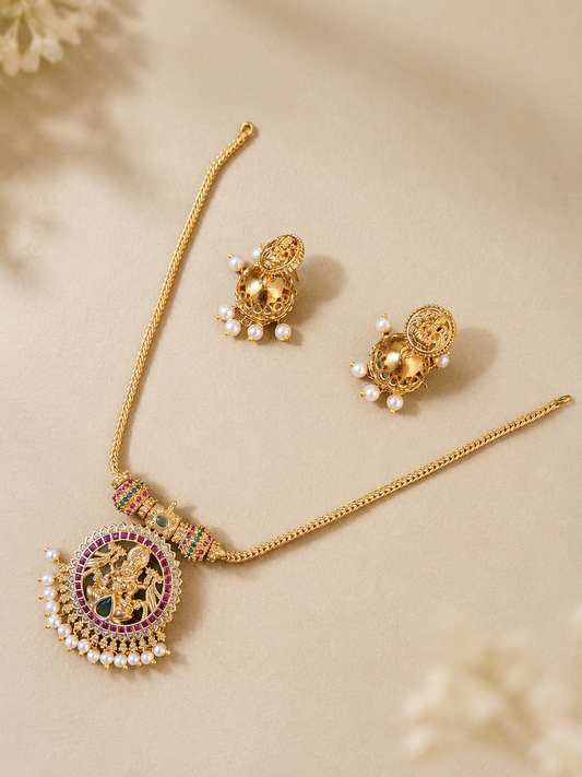 Divine Lakshmi Pendant Set